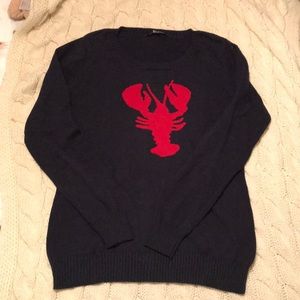Navy Blue Preppy Lobster Sweater